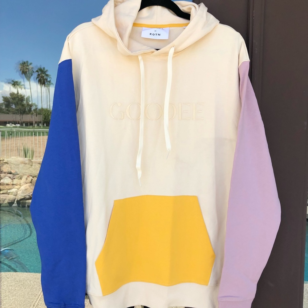GOODEE x KOTN Goodie Color Block Embroidered Logo Back Print Hoodie